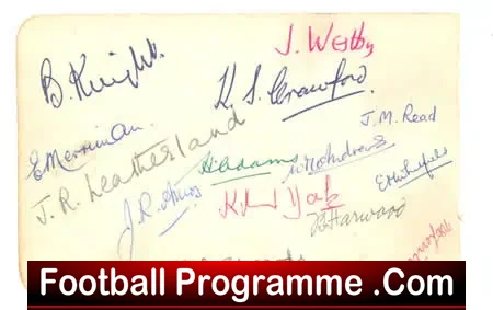 Northampton Town Football Club Multi Autographed Signed 1956