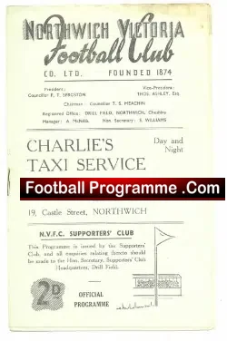 Northwich Victoria v Witton Albion 1949