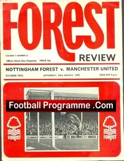 Nottingham Forest v Manchester United 1975 – 2nd Division Season