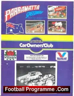 Parramatta Stock Car Speedway 1986 - speedway programme