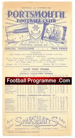 Portsmouth v Newcastle United 1948 - Pompey Champions - football programme