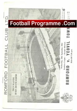 Romford v Yeovil Town 1964 - football programme