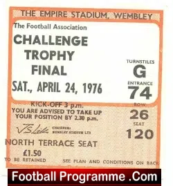 Scarborough v Stafford Rangers 1976 – Trophy Cup Final Ticket