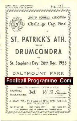 St Patricks v Drumcondra 1953 – Cup Final at Dalymount Park
