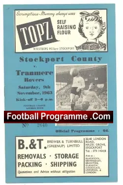 Stockport County v Tranmere Rovers 1963