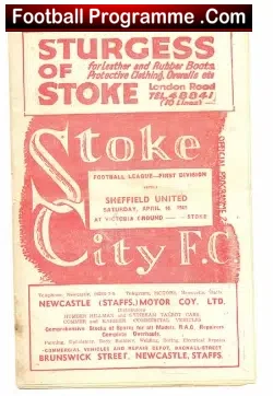 Stoke City v Sheffield United 1949