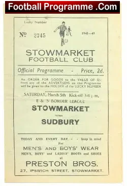 Stowmarket v Sudbury 1949