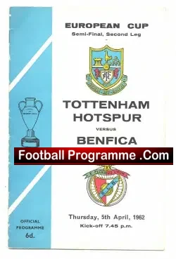 Tottenham Hotspur v Benfica 1962 – European Cup Semi Final
