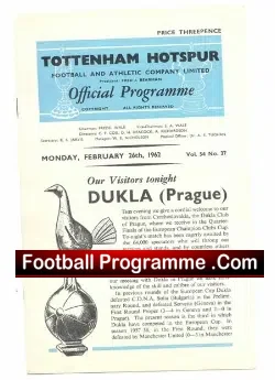 Tottenham Hotspur v Dukla Prague 1962 – European Cup