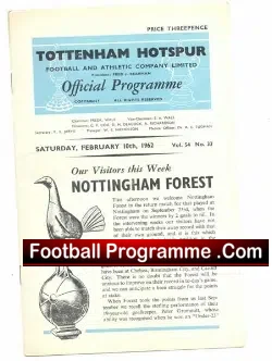 Tottenham Hotspur v Nottingham Forest 1962