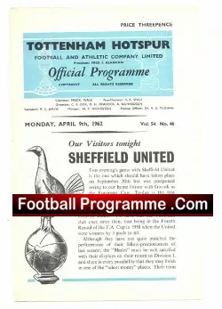 Tottenham Hotspur v Sheffield United 1962