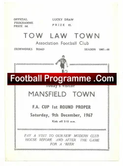 Tow Law Town v Mansfield Town 1967 – FA Cup Match