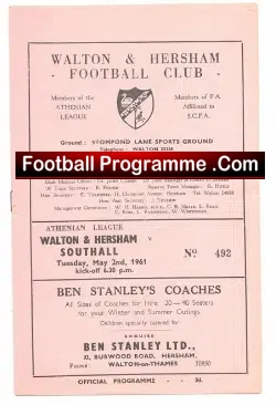 Walton Hersham v Southall 1961