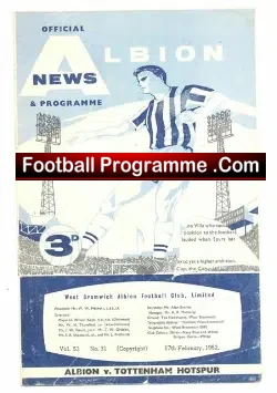 West Bromwich Albion v Tottenham 1962 – to clear