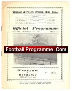 Wrexham v Rochdale 1960