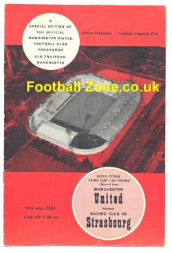 Manchester United v Strasbourg 1965 - Fairs Cup Match