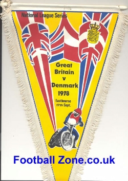 Great Britain v Denmark Speedway Pennant Flag 1978 – Teesside