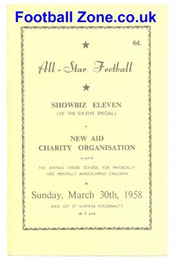 All Star Football – Showbiz v New Aid Charity Organisation 1958