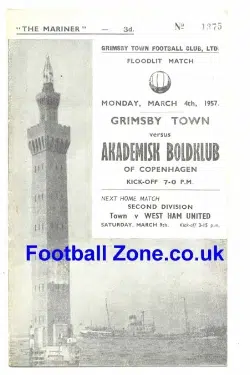 Grimsby Town v Akademisk Boldklub 1957 – Denmark