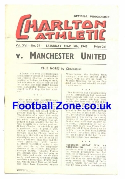Charlton Athletic v Manchester United 1949 – 1940s Programmes