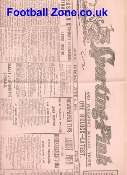 Sporting Pink Newspaper Leeds 1909