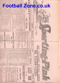 Sporting Pink Newspaper Leeds 1909