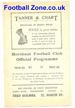 Horsham v Lewes 1934 – Antique Football Programme