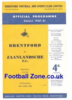 Brentford v Zaanlandsche 1961