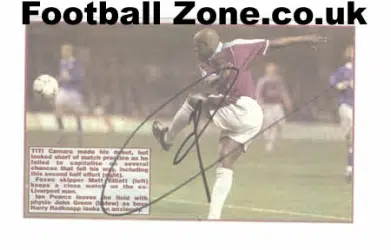 West Ham United Titi Camara Autographed Picture