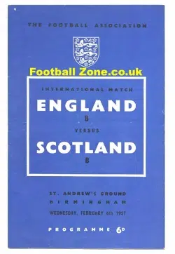 England v Scotland 1957 - B International Birmingham - Sillett