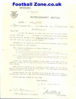 Letter + Telegram From English FA to W Moore request to play