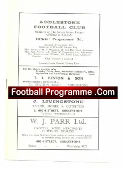 Addlestone v Malden Town 1957