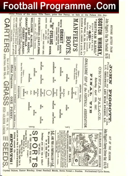 Aston Villa v Everton 1897 – FA Cup Final Reprint