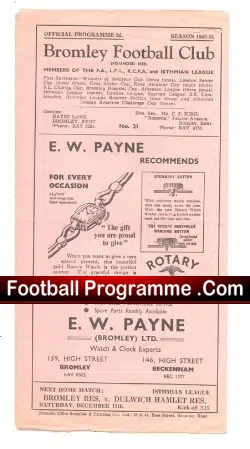 Bromley v Oxford City 1952
