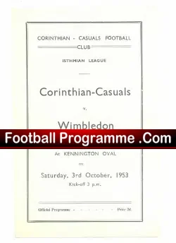 Corinthian Casuals v Wimbledon 1953