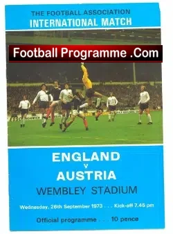 England v Austria 1973 – Score was 7 – 0