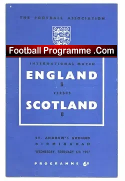 England v Scotland 1957 – B International Birmingham – Sillett