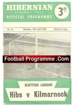 Hibernian Hibs v Kilmarnock 1958 – to clear