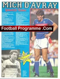 Ipswich Town Avray + Terry Butcher Autographs - football programme