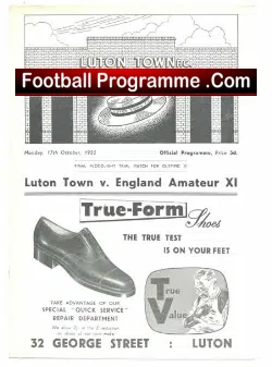 Luton Town v England Amateur XI 1955 – Olympic Football Trials