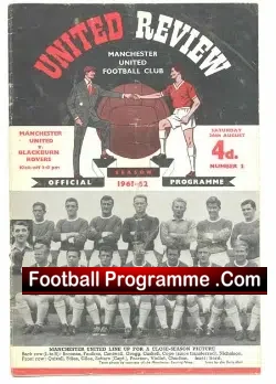 Manchester United v Blackburn Rovers 1961 - football programme