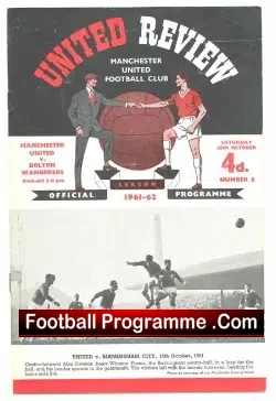 Manchester United v Bolton Wanderers 1961 - football programme