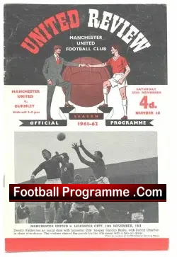 Manchester United v Burnley 1961 - football programme
