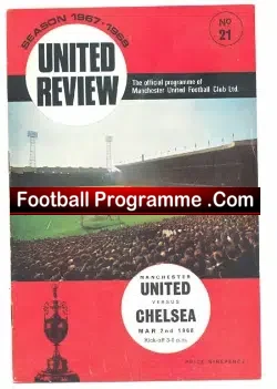 Manchester United v Chelsea 1968 - football programme