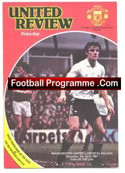 Manchester United v Crystal Palace 1981 - football programme