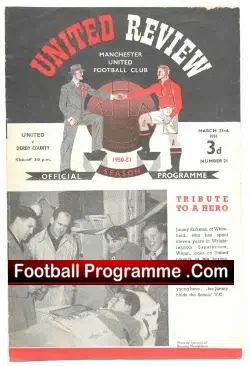 Manchester United v Derby County 1951