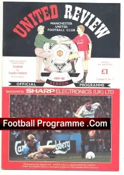 Manchester United v Leeds United 1991 - football programme