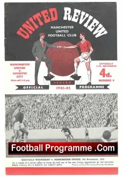 Manchester United v Leicester City 1961 - football programme