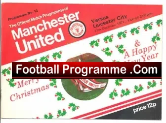 Manchester United v Leicester City 1977 - football programme