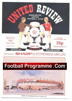 Manchester United v Luton Town 1984 - football programme
